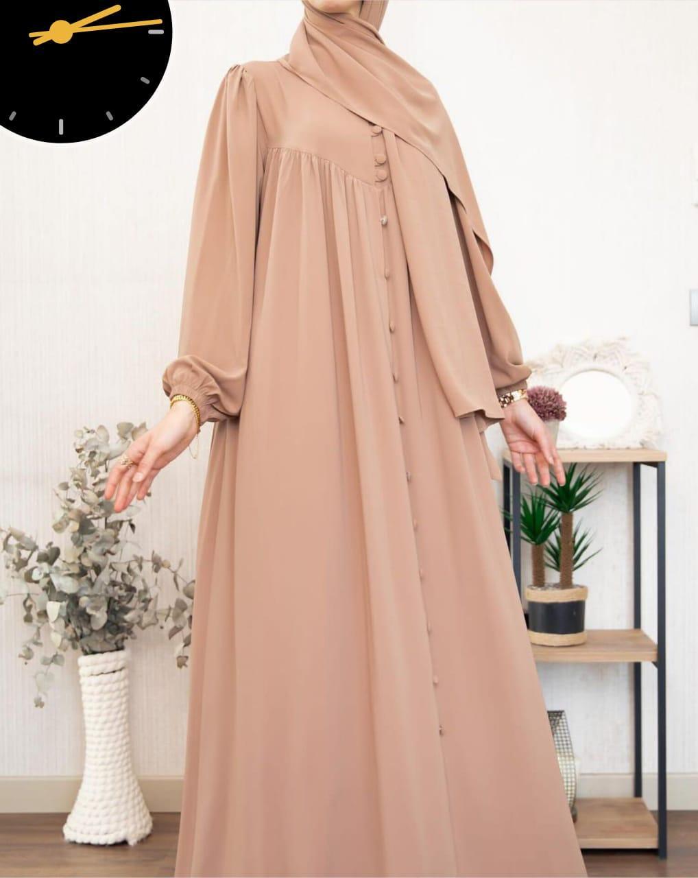 Stylish beige georgette classic abaya with stoller