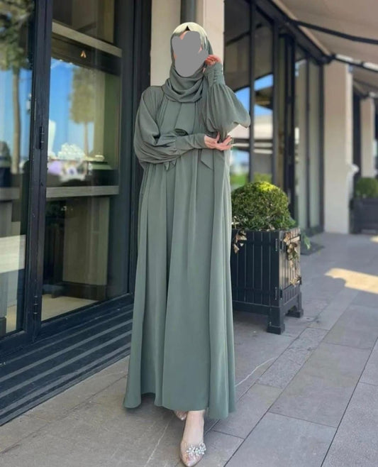 Georgette plain full abaya with  stoller