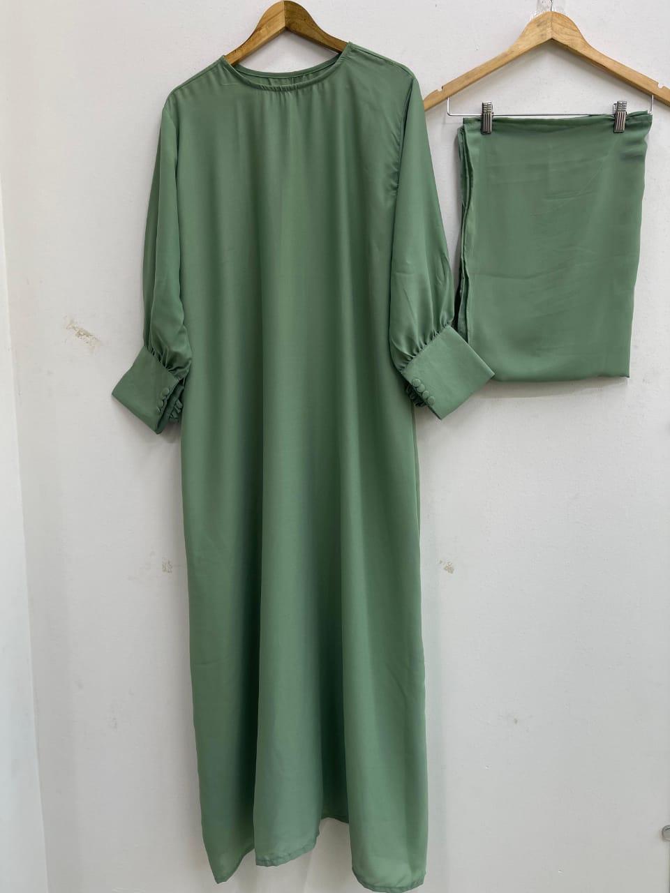 Georgette plain full abaya with  stoller